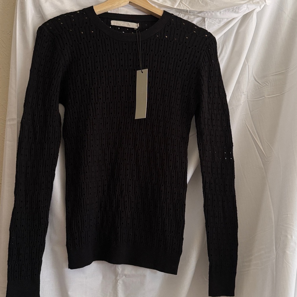 One grey day Black Knit Sweater size small